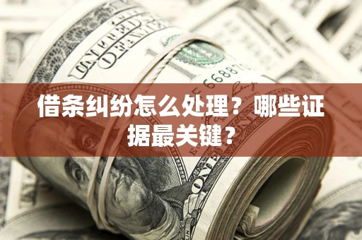 济南借条纠纷怎么处理？哪些证据最关键？