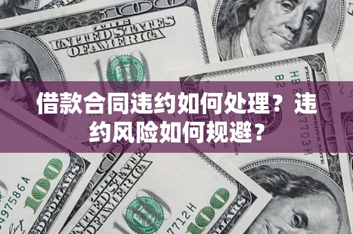济南借款合同违约如何处理？违约风险如何规避？