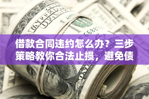 济南借款合同违约怎么办？三步策略教你合法止损，避免债务危机升级